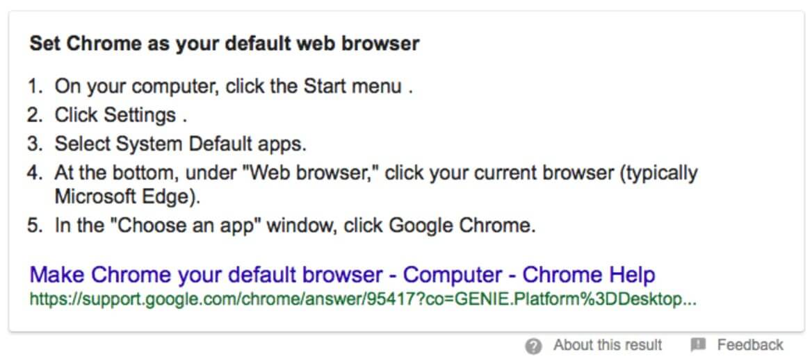 Set Chrome as Default