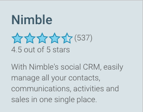 Nimble Capterra Rating