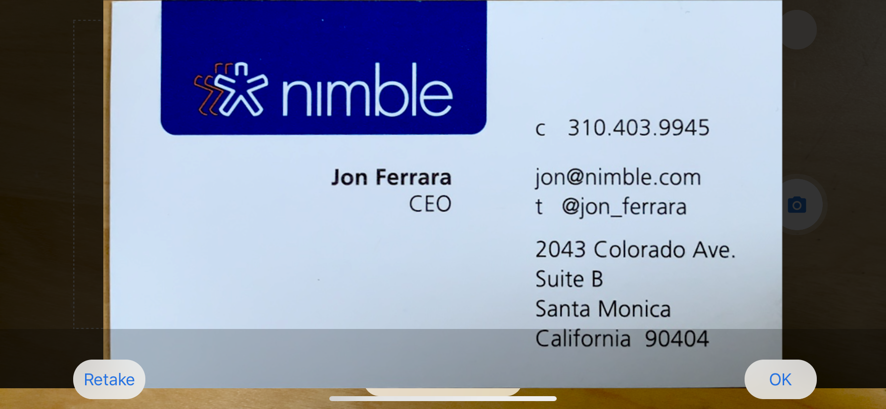 nimble business card scanner