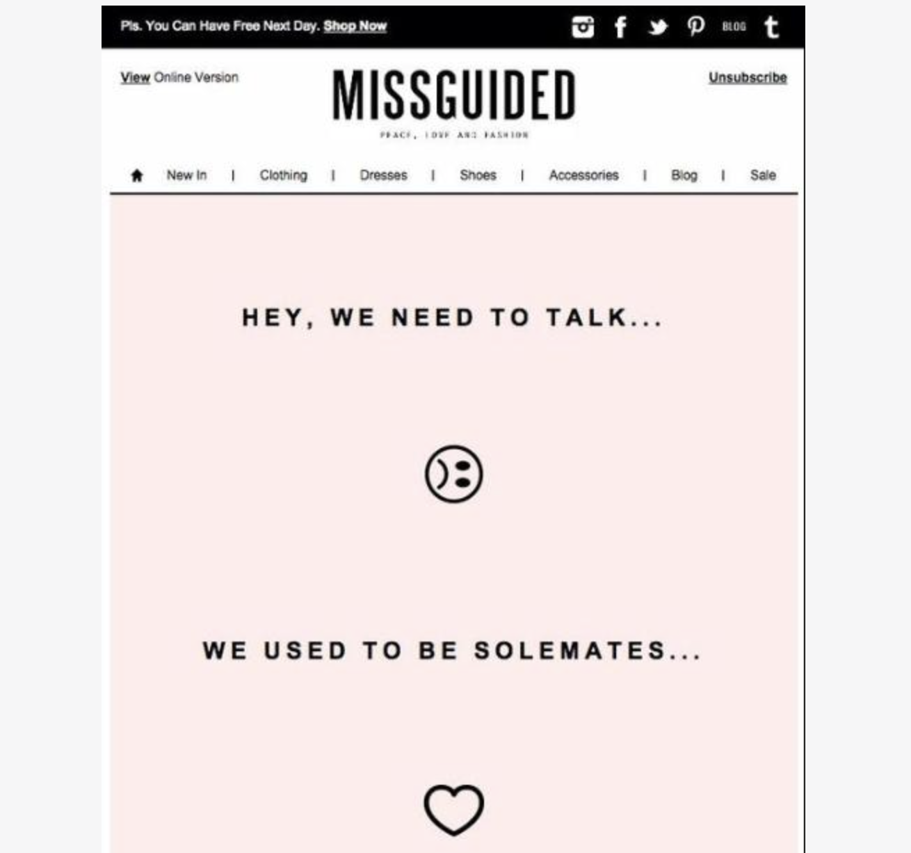 missguided email marketing