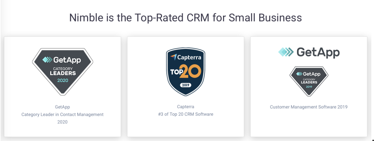 nimble top rated crm for small business