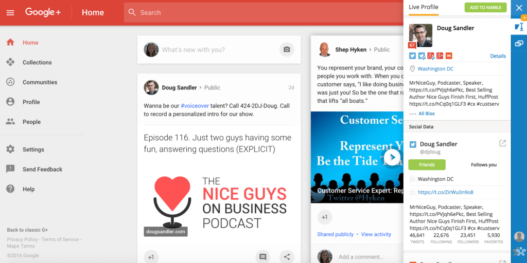 Nimble Smart Contacts App - Google +
